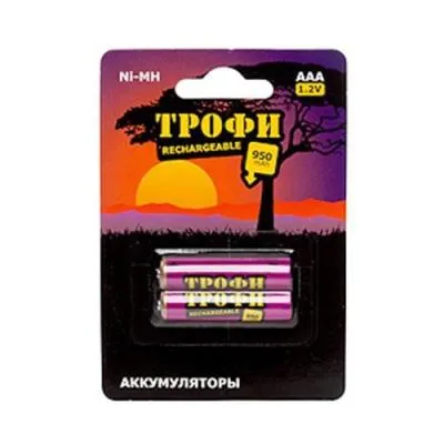 Батарейка аккумуляторная Трофи HR03-2BL 950mAh Green Power никель-металлгидридный Батарейка аккумуляторная Трофи HR03-2BL 950mAh Green Power никель-металлгидридный