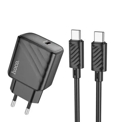 Сетевое зарядное устройство + кабель Type-C to Type-C HOCO CS22A PD 30W черный