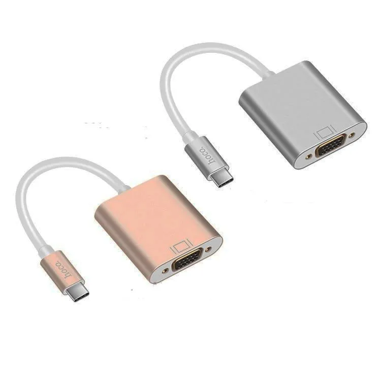 Адаптер переходник конвертер с Type-C USB на VGA HOCO HB6 серебро Адаптер переходник конвертер с Type-C USB на VGA HOCO HB6 серебро