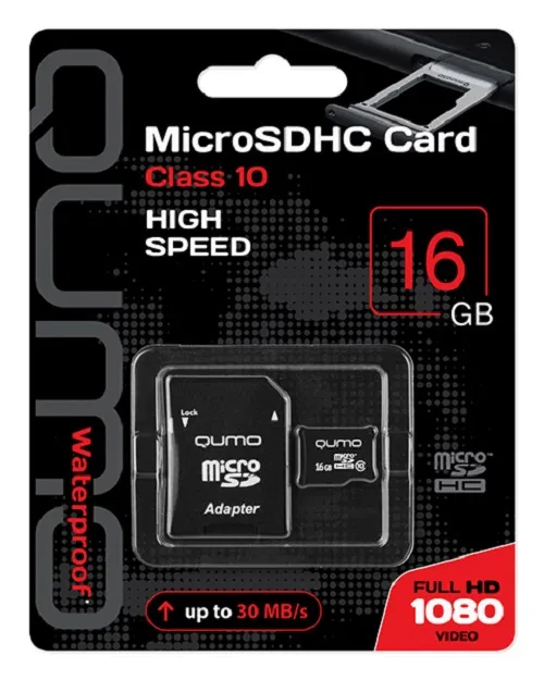 Изображение Карта памяти QUMO MicroSDHC Class 10 30MB/s 16Gb