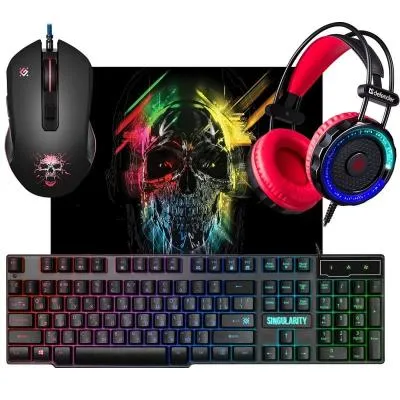 Набор проводной игровой DEFENDER Singularity MKP-118 клавиатура+мышь+гарнитура+коврик  Набор проводной игровой DEFENDER Singularity MKP-118 клавиатура+мышь+гарнитура+коврик