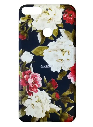 фото Чехол накладка для Xiaomi Redmi 6A Gresso Цветы Барокко силикон синяя