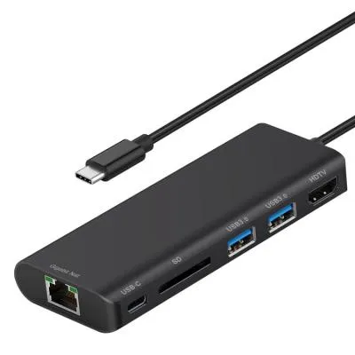 Разветвитель адаптер переходник концентратор Type-C HUB Хаб Fixtor OT-9591S 6в1 черный