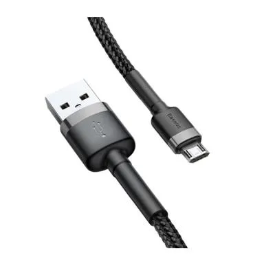 Кабель для зарядки Micro USB Baseus Cafule CAMKLF-BG1 2.4A 1м черно-серый