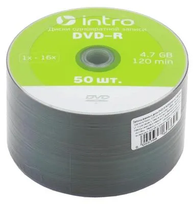 Лазерный диск Intro DVD-R INTRO 16x4,7GB Cakebox 50