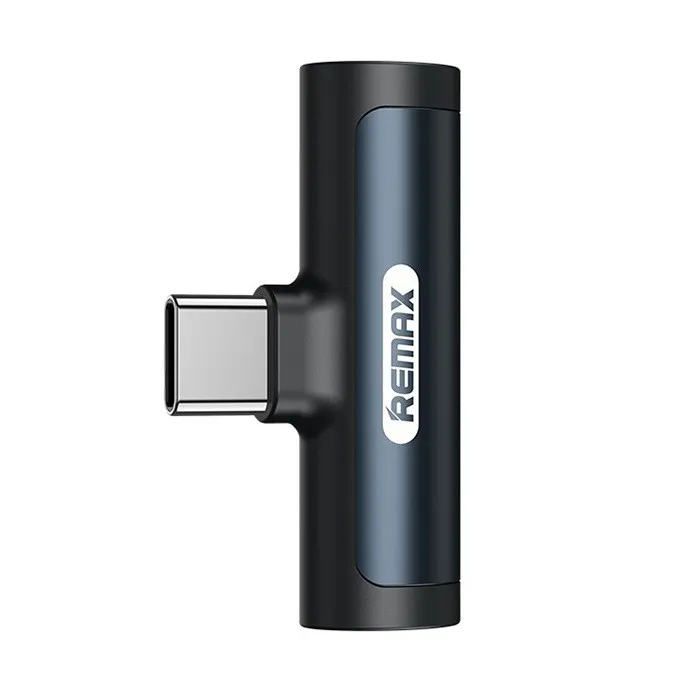 Аудио адаптер переходник для наушников с Type-C USB на Jack 3.5 и Type-C USB Remax RL-LA03a черный