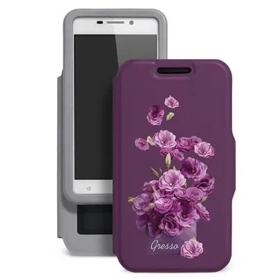 Универсальный чехол-книжка Gresso Признание эустома гор. с силикон. шеллом (размер 5,5-6) фиолетов