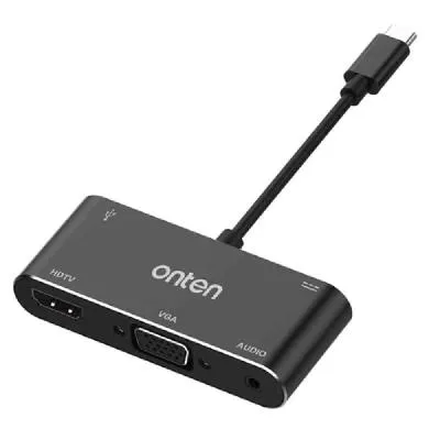 Разветвитель адаптер переходник концентратор Type-C HUB Хаб Onten OTN-9573S черный