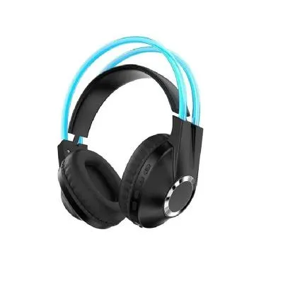 Наушники беспроводные накладные Qumo Party Rave BT 0076 Блютуз 5.0+EDR, RGB подсветка неон 400mAh черно-серые