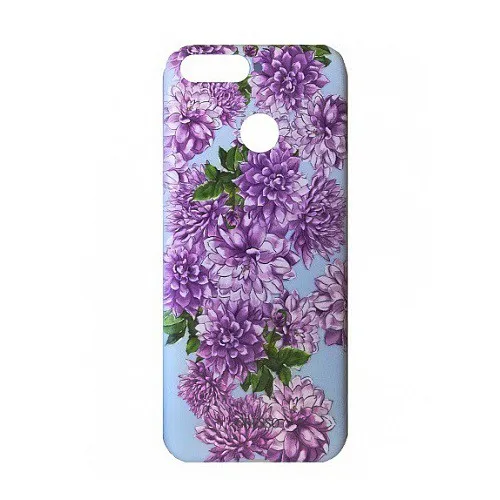 фото Чехол накладка для Xiaomi Redmi 6 Gresso Цветы Георгин силикон синий