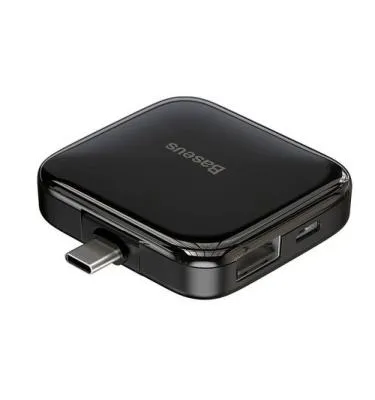 Разветвитель адаптер переходник концентратор Type-C HUB Хаб Baseus CAHUB-DW01 4в1 черный