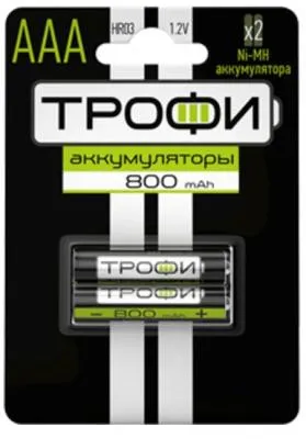 Батарейка аккумуляторная Трофи HR03-2BL 650mAh Green Power никель-металлгидридный Батарейка аккумуляторная Трофи HR03-2BL 650mAh Green Power никель-металлгидридный