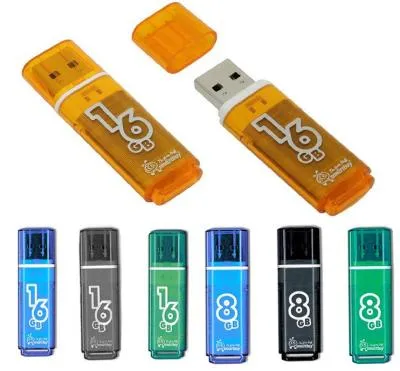 Флеш-накопитель Smartbuy Glossy голубая 32Gb