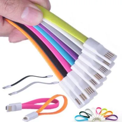 USB кабель Micro USB широкий с магнитом розовый