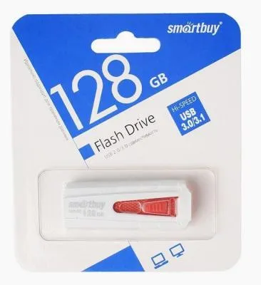 Флеш-накопитель Smartbuy IRON USB 3.0 бело-красный 128Gb