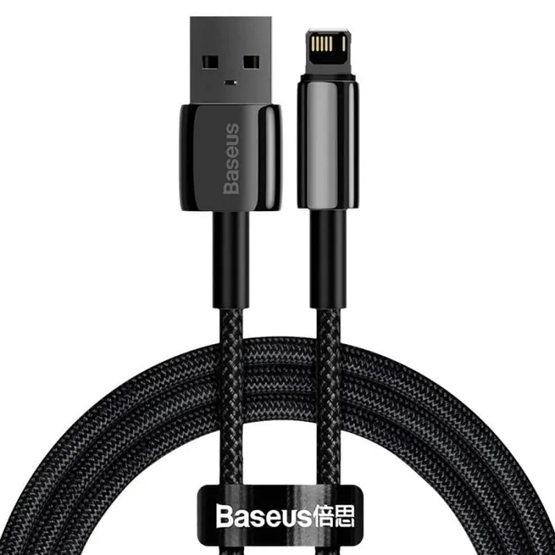 Кабель для зарядки iphone Lightning Baseus Tungsten Gold CALWJ-A01 2.4A 2м черный Кабель для зарядки iphone Lightning Baseus Tungsten Gold CALWJ-A01 2.4A 2м черный