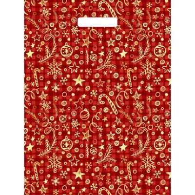 Пакет "Подарочный красный", полиэтиленовый с вырубной ручкой, 40х31 см, 30 мкм 3842129