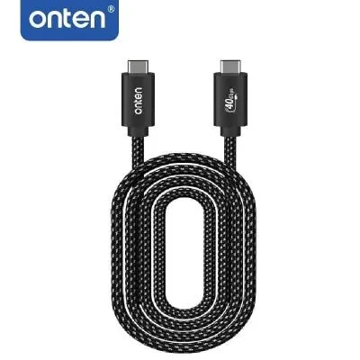 Кабель для зарядки Type-C to Type-C Onten OTN-CC202 Thunderbolt 4 USB4 PD 100W 5A/20V 40Gbps 1м черно-белый