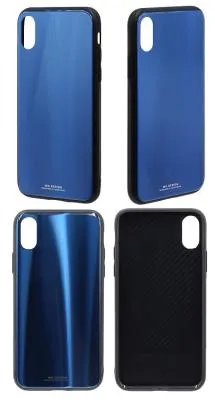 Чехол накладка для iphone 7/8 Plus (5.5) WK Polaris glass силикон+пластик синяя