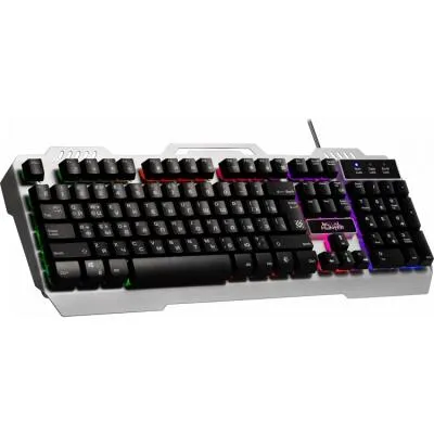 Клавиатура проводная DEFENDER Metal Hunter GK-140L RU радужная подсветка, металлическая крышка Клавиатура проводная DEFENDER Metal Hunter GK-140L RU радужная подсветка, металлическая крышка