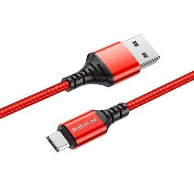 Кабель для зарядки Micro USB Borofone BX54 плетеный красный