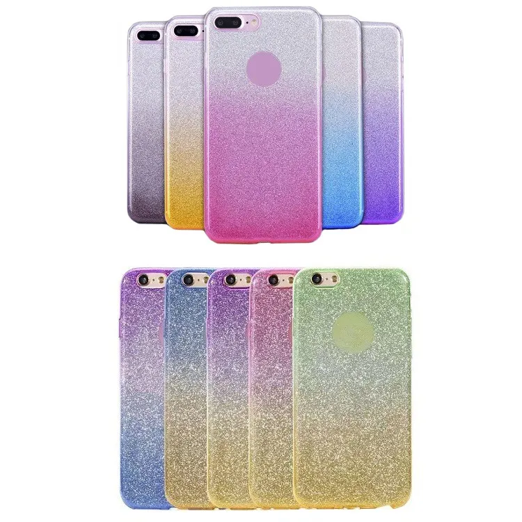 фото Чехол накладка для Xiaomi Redmi K20//K20 Pro силикон+пластик переход цвета с блеском золото-фиолетов