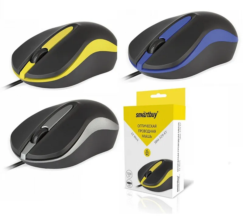 Мышь проводная Smartbuy ONE 329 черно-желтая (SBM-329-KY) Мышь проводная Smartbuy ONE 329 черно-желтая (SBM-329-KY)