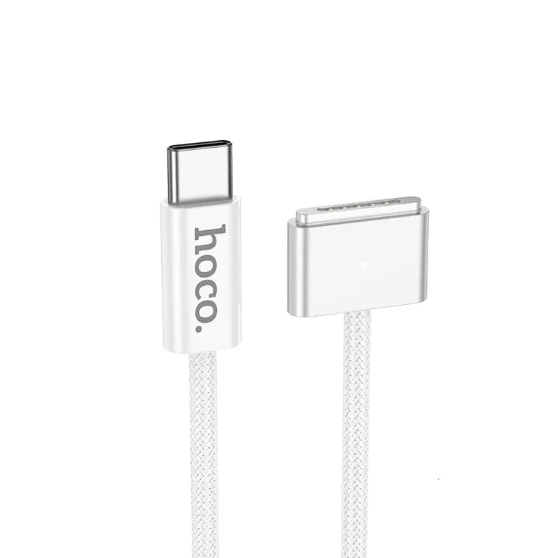 Кабель для зарядки MacBook HOCO X103 Type-C to Mag3 140W 2м магнитный белый Кабель для зарядки MacBook HOCO X103 Type-C to Mag3 140W 2м магнитный белый
