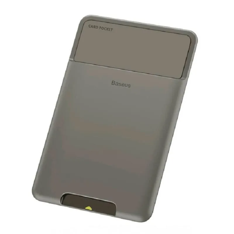 фото Карман на телефон чехол для карт кардхолдер Baseus Back Stick Silicone Card ACKD-A0G темно-серый
