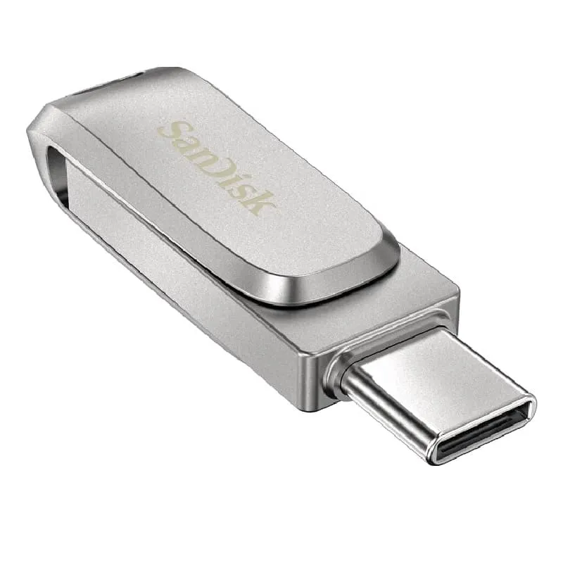 Изображение Флеш-накопитель Sandisk Ultra Dual Drive Luxe OTG USB 3.1 и Type-C USB 3.1 G46 128Gb серебристый Изображение Флеш-накопитель Sandisk Ultra Dual Drive Luxe OTG USB 3.1 и Type-C USB 3.1 G46 128Gb серебристый