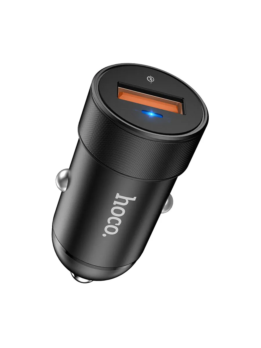 Изображение Автомобильное зарядное устройство HOCO Z32A USB QC3.0 18W 4A черное фото Автомобильное зарядное устройство HOCO Z32A USB QC3.0 18W 4A черное