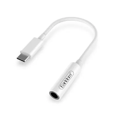 Аудио адаптер переходник для наушников с Type-C USB на Jack 3.5 Ealdom ET-OT42 белый