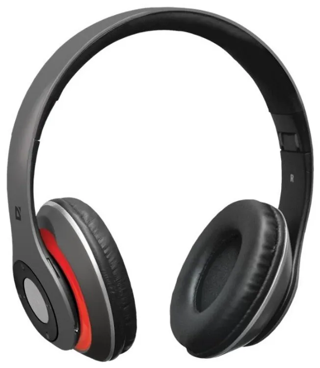 Изображение Наушники беспроводные накладные DEFENDER FreeMotion B570 Bluetooth красно-серые фото Наушники беспроводные накладные DEFENDER FreeMotion B570 Bluetooth красно-серые