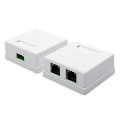 Розетка накладная Atcom AT15254 2 порта UTP, RJ45 белая