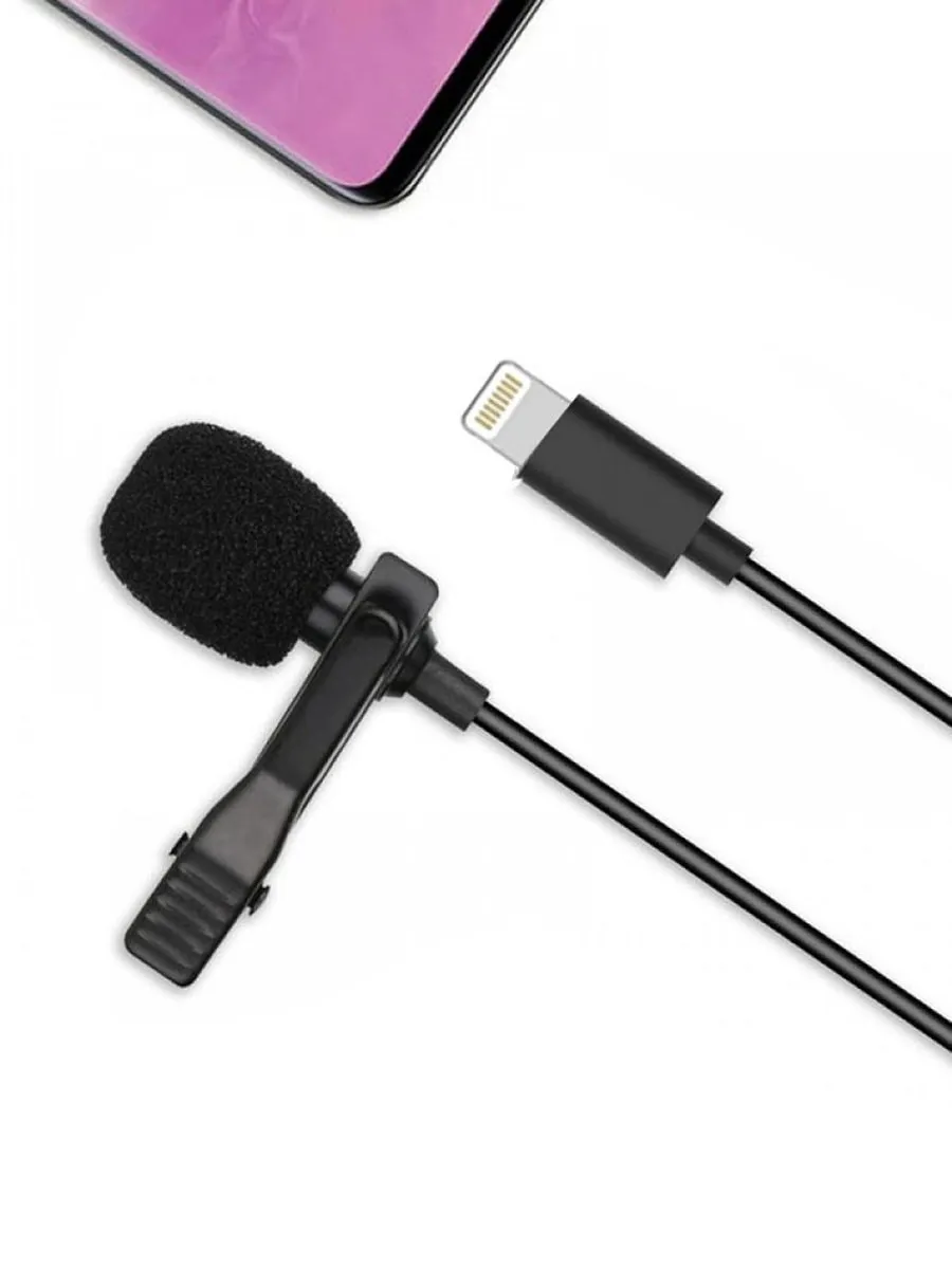 Микрофон петличный Lightning interfece xomobile MKF 03 2m черный