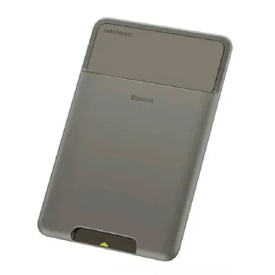 Карман на телефон чехол для карт картхолдер Baseus Back Stick Silicone Card ACKD-A0G темно-серый