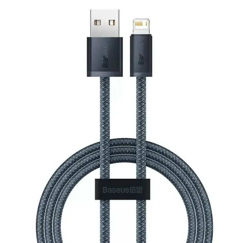 Кабель для зарядки iphone Lightning Baseus Dynamic CALD000516 2.4A 2м стальной серый Кабель для зарядки iphone Lightning Baseus Dynamic CALD000516 2.4A 2м стальной серый