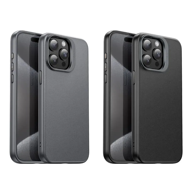 фото Чехол накладка для iphone 15 Pro Max (6.7) HOCO AS8 Jazz magnetic силикон+пластик под кожу с магнитом для magsafe темно-серая