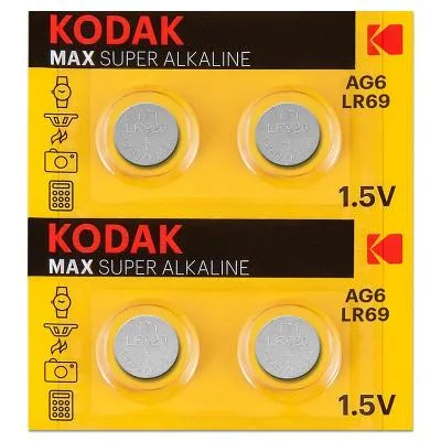 Батарейка Kodak алкалиновая AG6 (370) LR920, LR69 (KAG6-10) Max Батарейка Kodak алкалиновая AG6 (370) LR920, LR69 (KAG6-10) Max