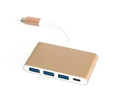 Разветвитель адаптер переходник концентратор Type-C HUB Хаб Atcom AT2808 розовое золото