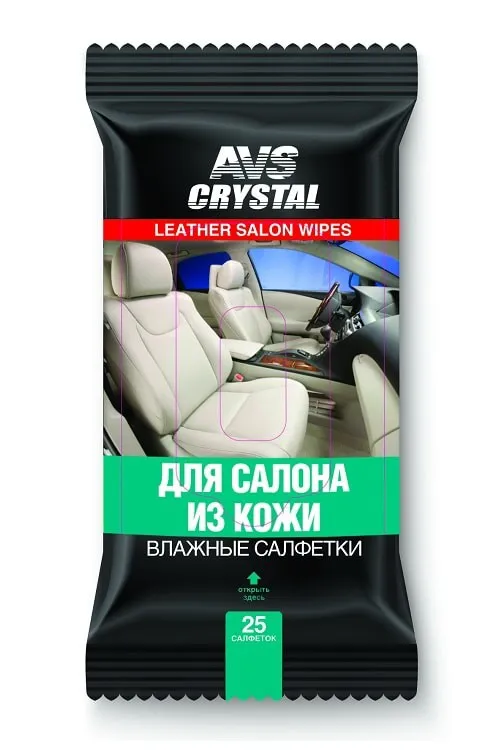 Влажные салфетки Для салона из кожи AVS AVK-206 25шт Влажные салфетки Для салона из кожи AVS AVK-206 25шт