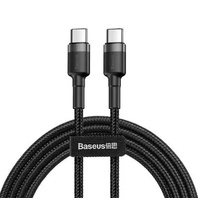 Кабель для зарядки Type-C to Type-C Baseus Cafule CATKLF-HG1 3A 2м черный+серый