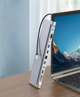 Разветвитель адаптер переходник концентратор Type-C HUB xomobile HUB010 док станция 12в1 серая