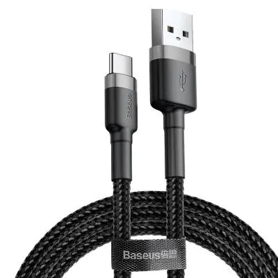 Кабель для зарядки Type-C USB Baseus Cafule CATKLF-BG1 3A 1м черно-серый