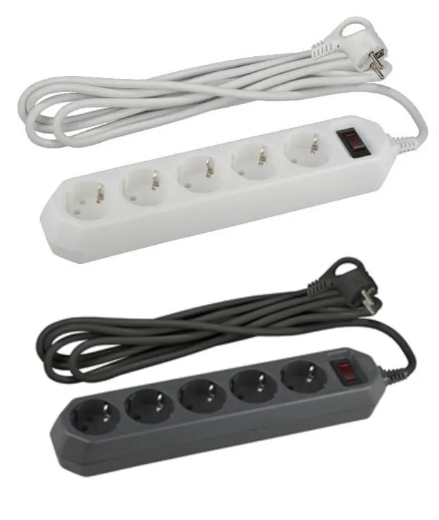 Сетевой фильтр ЭРА USF-5es-5m-W 5 гнезд 5м ПВС 10A белый