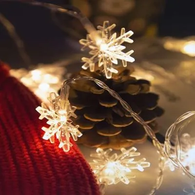 Гирлянда USB снежинка 3 м 20 ламп теплый свет