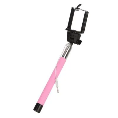 Монопод для селфи Red Line RLBT-02 с проводом розовый