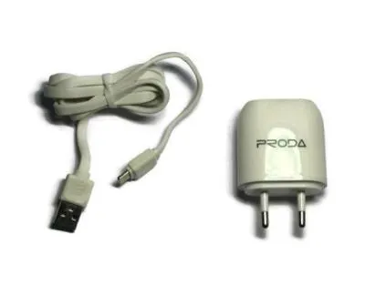 Сетевое зарядное устройство Remax Proda RP-U21 2USB + кабель iphone Lightning 2.1A 