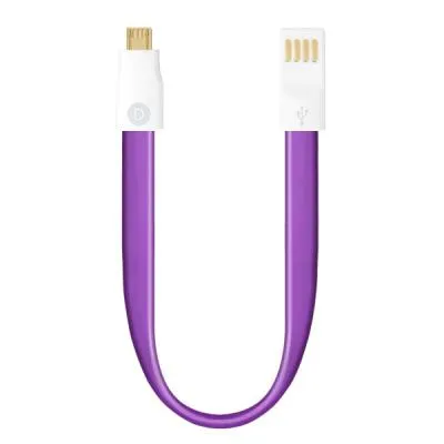Кабель для зарядки Micro USB Deppa 0,23м плоский магнит фиолетовый