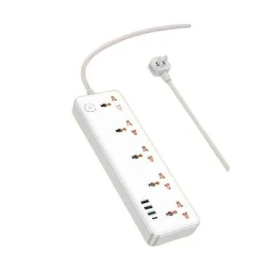 Сетевой фильтр HOCO AC14A 5 гнезд + PD 30W + 3USB 1.5м 2500W белый